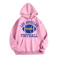 thumbnail image 1 of WEAIXIMIUNG Sweat-Shirt Surdimensionné pour Femmes Plus 3TG Sweat à Capuche Décontracté Col Rond Imprimé Lettre Football de Ville, 1 of 3