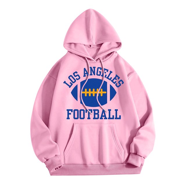 WEAIXIMIUNG Sweat-Shirt Surdimensionné pour Femmes Plus 3TG Sweat à Capuche Décontracté Col Rond Imprimé Lettre Football de Ville