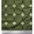 thumbnail image 1 of Soimoi Poly Crepe Fabric Diamond & Circle Block Print Fabric by The Yard 42 Inch Wide, 1 of 2