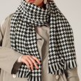 thumbnail image 3 of XZNGL Femme Mode Hiver Chaud Doux Décontracté à Franges Imprimé Pied-de-Poule Cache-Couche, 3 of 9