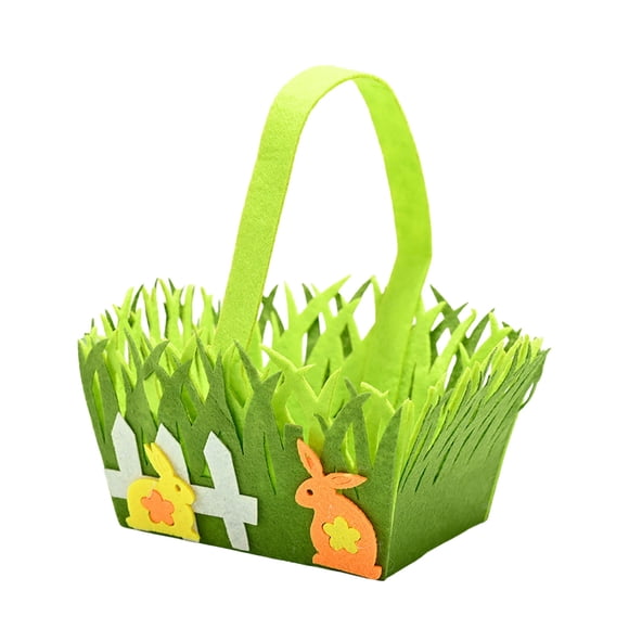 Non-Woven Square Handheld Easter Basket, Cute Storage Bag for Egg Hunt, Festival Party & Home Daily Organizer