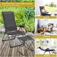 thumbnail image 4 of Costway Ensemble de 4 Chaises de Salle à Manger Pliantes pour Patio avec Ottoman, Dossier Réglable, Camping, Gris, 4 of 10