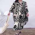 thumbnail image 4 of Women Long Dress  Long Sleeve Button-down Geometric Print Bohe Dress, 4 of 5