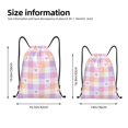 thumbnail image 2 of Xecao Heart Buffalo Plaid Pattern Sports Drawstring Backpack - String Swim Gym Bag with Wet Proof Pocket for Women&Men-Medium, 2 of 6