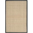 thumbnail image 3 of Safavieh Natural Fiber Collection NF114C Border Basketweave Seagrass Area Rug, 4' x 6', Black, 3 of 6
