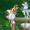 thumbnail image 4 of (Rouge Vin) Chaise de simulation de Mariage de Style Occidental Fleur Arrière, 4 of 11