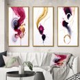 thumbnail image 1 of Designart "Fluidity Exquisite Magenta Ink Clouds V" Abstract Painting Framed Wall Art Set Of 3 - Gold Modern Frame Gallery Wall Set For Home Decor, 1 of 6