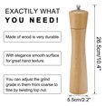 thumbnail image 2 of Unique Bargains Wooden Pepper Grinder 10.4' Adjustable Coarseness Salt Mill Shaker for Kitchen Restaurant Cooking, 2 of 7