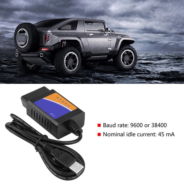 OBD2 Scanner Adapter, Car OBD2 Code Reader V1.5 Auto Diagnostic Scan Tool Cable Connector