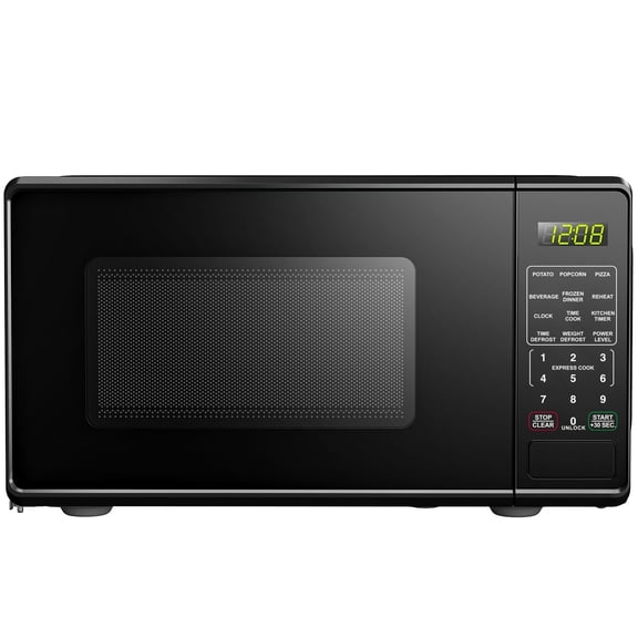 Mainstays 0.7 Cu ft Countertop Microwave Oven, 700 Watts , Black