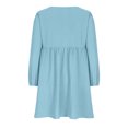 thumbnail image 4 of cfhntfmh Robes Décontractées pour Femmes Automne Amples à Manches Longues Robe Chemise Froncée Détente Col Rond Boutons Robe Plissée Mini, 4 of 6