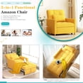 thumbnail image 4 of AECOJOY Fauteuil-Lit Convertible 3-en-1 de 31,5 Pouces et Canapé-Lit Futon avec Dossier Réglable et 2 Oreillers - Jaune, 4 of 8