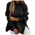 thumbnail image 2 of RKSTN Sweaters for Women Loose Casual Stitching Long-Sleeved Knitted Sweater Fall Sweaters, 2 of 5