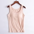 thumbnail image 2 of Summer Savings Clearance!yoeyez Spring Tops for Women 2025,Tank Tops with Built In Bras Ladies Plus Size Basic Stretchy Padded Camisole Casual Layering Tanks Undershirt Beige,XXXL, 2 of 5
