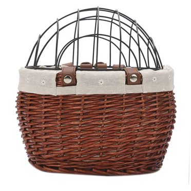 Panier avant Durable pour Animaux Chat Chien Support Cadre Vélos Pique-Nique Brun