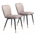 thumbnail image 1 of homeroots kitchen & dining 394678 Set of Two Gray and Black Mod Profile Dining Chairs, 1 of 1