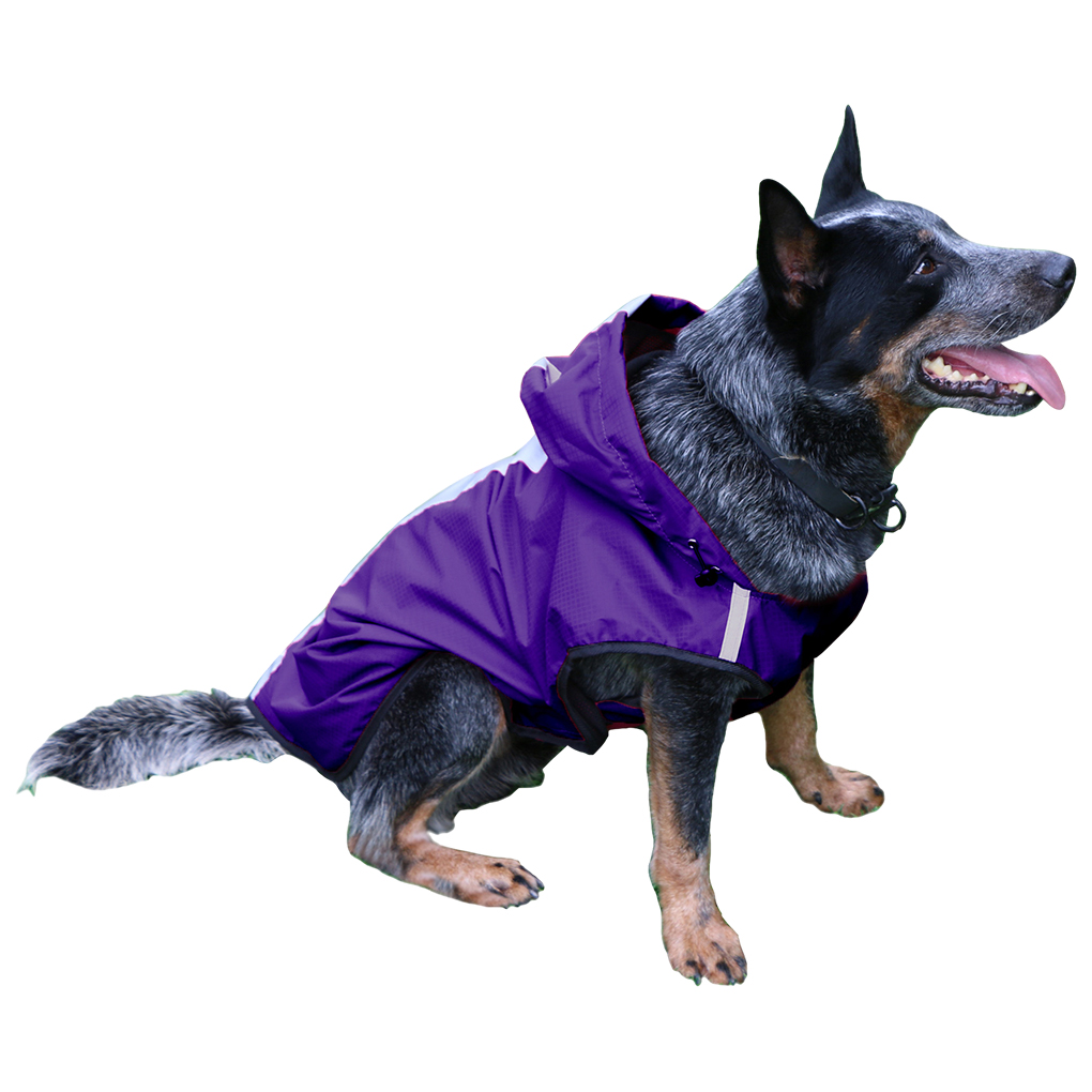 Becaristey Dog Jacket With Reflective Stripes High Visibility Stripes For Safety Dog Stylish And Dry Size Purple S