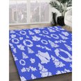 thumbnail image 3 of Ahgly Company Tapis d'Intérieur Lavable en Machine Rectangle Transitionnel Jeans Bleu, 6 Pieds x 9 Pieds, 3 of 7
