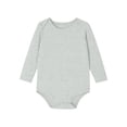 thumbnail image 2 of JDQJBZ Baby Boy Girl Bodysuit Long Sleeve Short Leg Romper Solid Color Cotton Newborn, 2 of 5