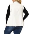 thumbnail image 3 of GRACE & GRANDEUR Gilet en Jean pour Femme Grande Taille Ourlet Brut Sans Manches Veste en Denim Mode 4X Blanc, 3 of 6