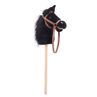 Cheval Bâton en Peluche, Développement Équilibré, Jouet Cheval Bâton en Bois Robuste Doux pour Enfants pour Intérieur