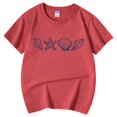 thumbnail image 5 of PMVFHDE Hauts pour Filles Hauts Basiques pour Fille Hauts d'Été pour Filles Hauts Tendance pour Fille Hauts à Manches Courtes pour Fille T-Shirt à Col Rond Imprimé à Manches Courtes pour Filles T-Shirt Chemise Rouge Melon D\'eau, 5-6 Ans, 5 of 5