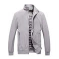 thumbnail image 1 of Dvkptbk Veste Décontractée pour Homme à Col Montant Veste de Printemps Automne Veste à Fermeture Éclair Veste à Manches Longues Veste Ajustée Veste Légère, 1 of 3
