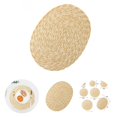 thumbnail image 1 of Table Placemat Heat Resistant Handmade Anti-scalding Reusable Hand-woven Straw Braided Cup Coaster Bowl Mat for Desktop, 1 of 8