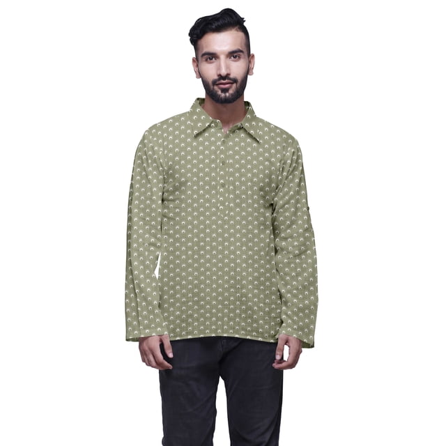 Atasi Printed Button Placket Traditional Kurta For Men Short Kurta Shirt For Boy