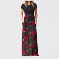 thumbnail image 2 of Pisexur Robe Grande Taille pour Femmes Imprimé Floral Décontracté Élégant Été Automne Maxi Robes avec Poches, 2 of 7