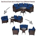 thumbnail image 3 of Costway 4PCS Outdoor Patio Rattan Furniture Set Cushioned Sofa Table Navy, 3 of 10