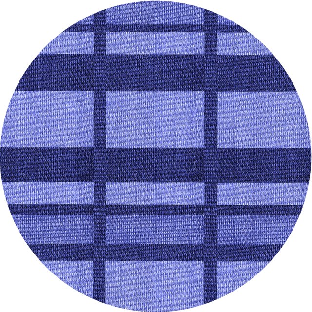 Ahgly Tapis Rond Lavable en Machine Intérieur Transitionnel Bleu Ciel, 3 Pieds Rond