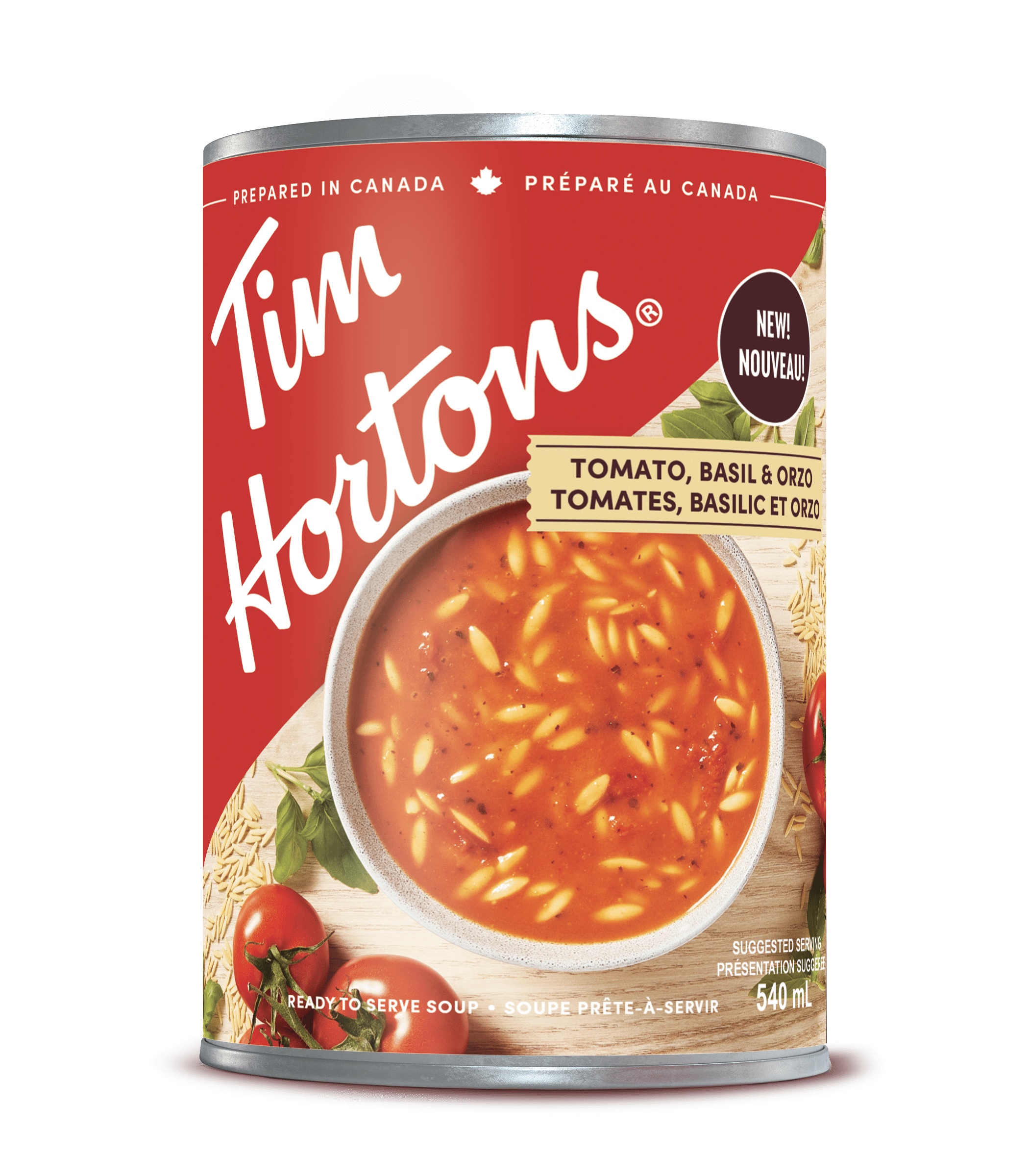 Tim Hortons Tomato Basil and Orzo Soup 540mL