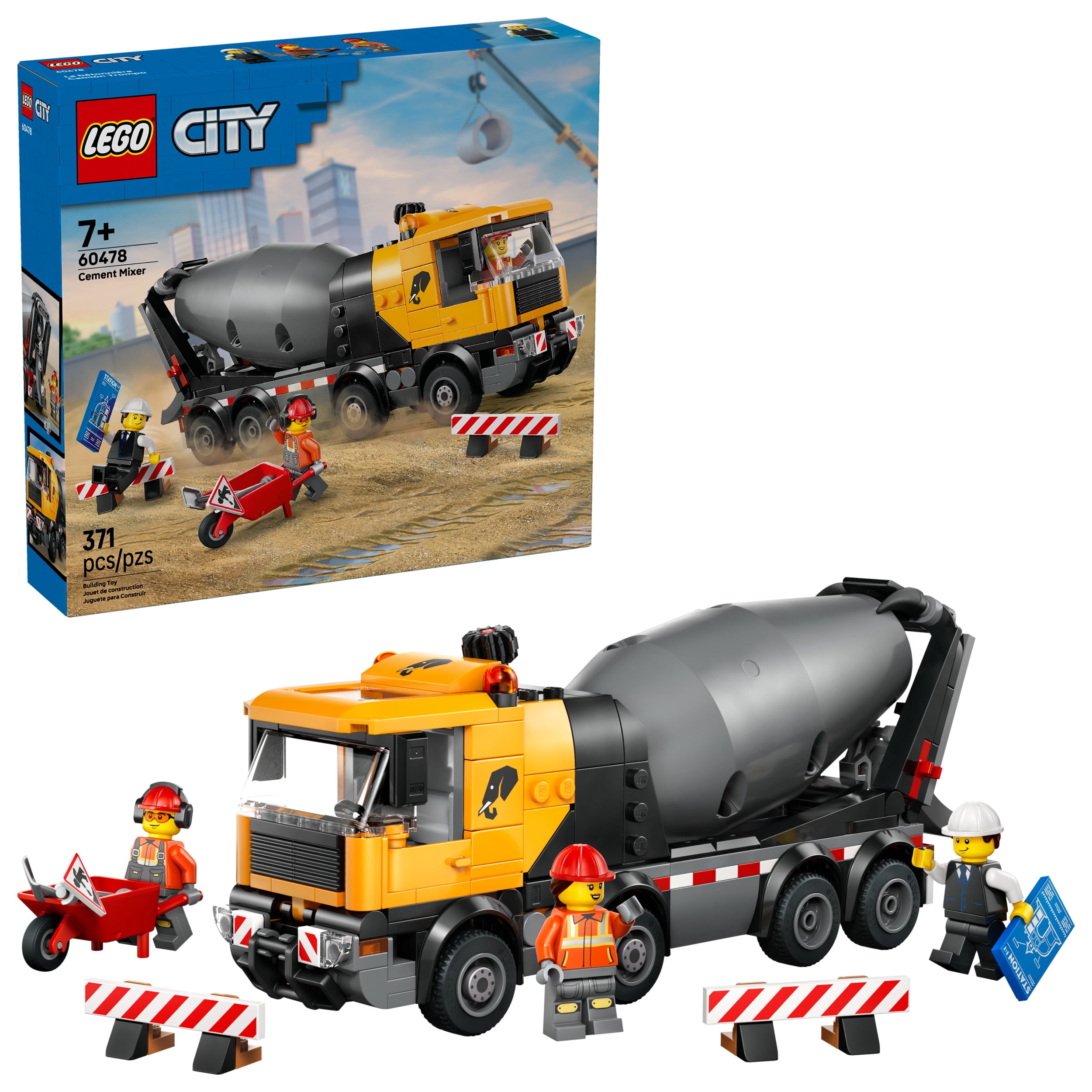 LEGO City La bétonnière – Jouet de construction pour enfants 60478