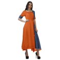 thumbnail image 3 of Moomaya Robe de Soirée à Manches Courtes en Viscose Style Santoon à Encolure Dégagée pour Femmes, 3 of 4
