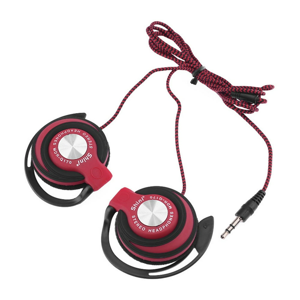DEBGFS 3.5mm Plug Wired Clip On Ear Sports Earphone Heavy Bass Headphone