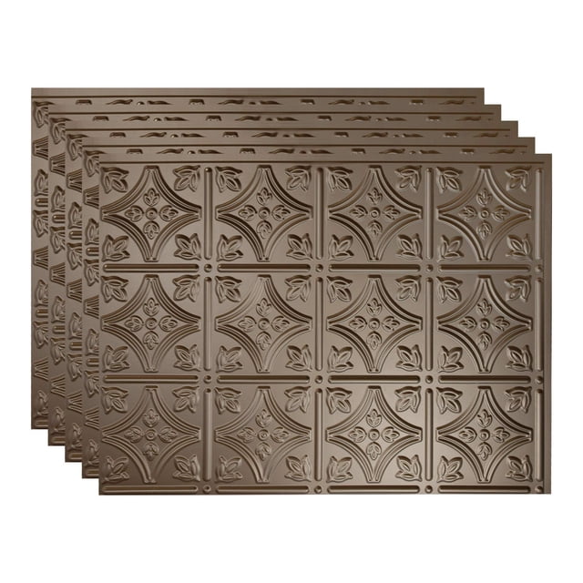 FASÄDE Traditional Style/Pattern 1 Decorative Vinyl 18in x 24in Backsplash Panel in Argent Bronze (5 Pack)