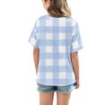 thumbnail image 4 of DecSea T-Shirt à Manches Courtes pour Filles, Été, Imprimé à Carreaux, Col Rond, Décontracté, Basique, 5-14 Ans, 4 of 8