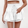 thumbnail image 2 of Yuyuzo Shorts for Women Drawstring Waisted Double Layered Ruffle Shorts Casual Flowy Summer Beach Shorts, 2 of 7