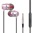 thumbnail image 1 of In-Ear Headphones with Microphone - 3.5mm Wired Earbuds, Stereo Sound, Powerful Bass - for iOS, Android, Laptops, MP3, Gaming, 100cm Cable, 1 of 5