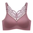 thumbnail image 1 of B91xZ Adjustable Strap Triangle Bra Soft Touch Breathe Bralette,Purple XL, 1 of 5