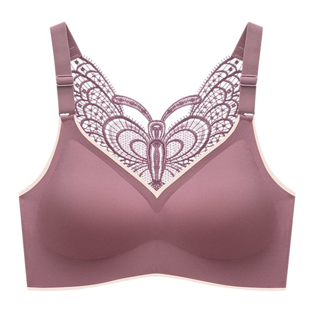 B91xZ Adjustable Strap Triangle Bra Soft Touch Breathe Bralette,Purple XL