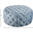 thumbnail image 3 of Meridian Furniture Addison Ottomane et Banc en Velours Bleu Ciel à Boutons, 3 of 4