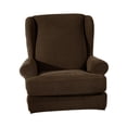 thumbnail image 3 of GUOOL 1 set Stretch Spandex Furniture Piece Wingback Chair Slipcover Protector Coffee, 3 of 9