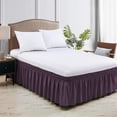 thumbnail image 2 of Wrap Around Bed Skirt 21" inch Drop Easy Care Microfiber Made Bedskirts (RV King-Plum), 2 of 6