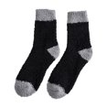 thumbnail image 1 of TIEVOSA Winter Men Coral Socks Middle Tube Sleeping Home Solid Stocking（Black）, 1 of 3