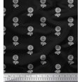 thumbnail image 1 of Soimoi Moss Georgette Fabric Floral Block Print Fabric by The Yard 42 Inch Wide, 1 of 3