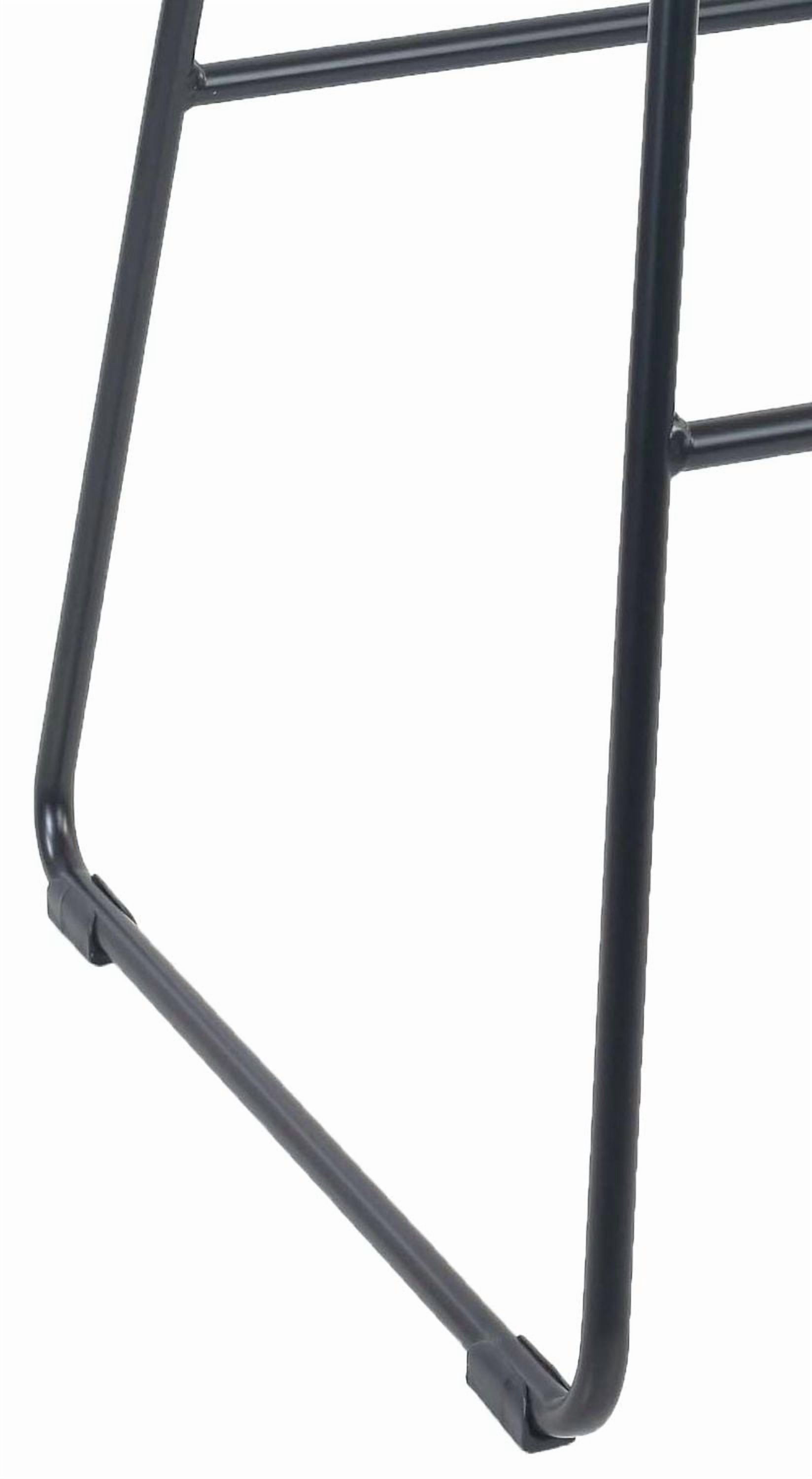Mainstays Tabouret de Bar sans Dossier 28" de hauteur - Base en Métal Noir avec Siège en Bois Naturel - Lot empilable de 4
