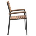 thumbnail image 3 of vidaXL Stackable Garden Chairs 2 pcs Solid Wood Acacia and Metal, 3 of 5