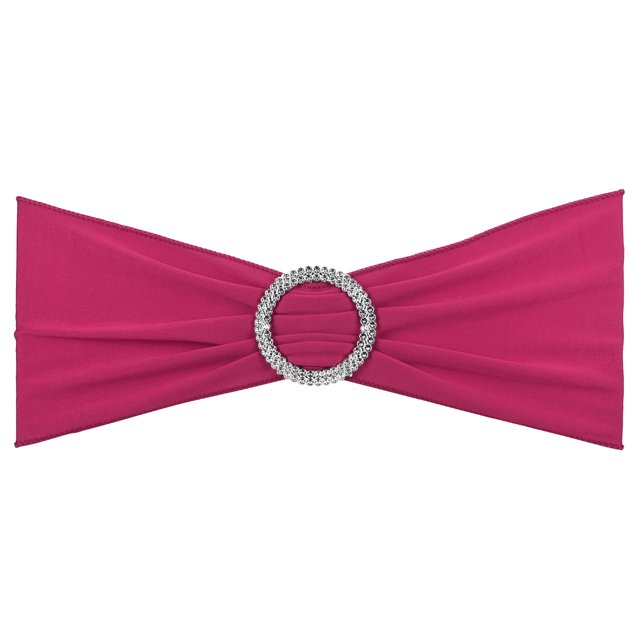 Unique Bargains 14'x5' Stretch Chair Sashes Bows Chair Bands Sashes with Buckle Slider Rose Red 10 Pack